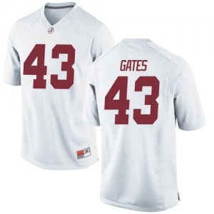 Men's Alabama Crimson Tide #43 A.J. Gates White Replica NCAA College Football Jersey 2403TAPK6